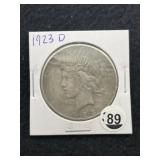 1923 D Peace Silver Dollar Coin