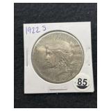 1922 S Peace Silver Dollar Coin