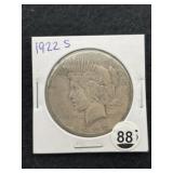 1922 S Peace Silver Dollar Coin
