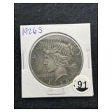 1926 S Peace Silver Dollar Coin