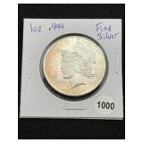 1 Ounce .999 Fine Silver Round Coin