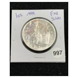 1 Ounce .999 Fine Silver Round Coin