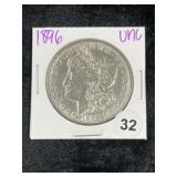 1896 UNC Morgan Silver Dollar Coin