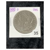 1880 O UNC Morgan Silver Dollar Coin
