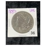 1885 UNC Morgan Silver Dollar Coin