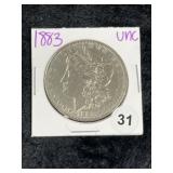 1883 UNC Morgan Silver Dollar Coin