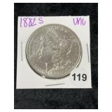 1882 S UNC Morgan Silver Dollar Coin
