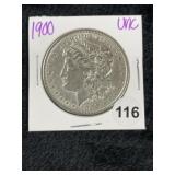 1900 UNC Morgan Silver Dollar Coin