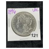 1896 UNC Morgan Silver Dollar Coin