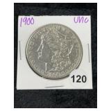 1900 UNC Morgan Silver Dollar Coin