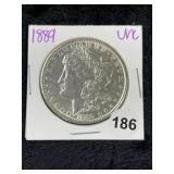 1889 UNC Morgan Silver Dollar Coin