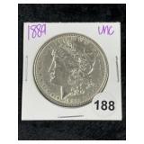1889 UNC Morgan Silver Dollar Coin
