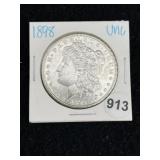 1898 UNC Morgan Silver Dollar Coin