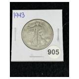 1943 Walking Liberty Half Dollar Silver Coin