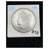 1880 UNC Morgan Silver Dollar Coin