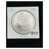 1883 UNC Morgan Silver Dollar Coin