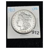 1903 UNC Morgan Silver Dollar Coin