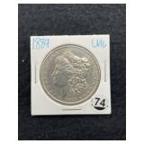 1889 UNC Morgan Silver Dollar Coin