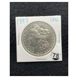1897 UNC Morgan Silver Dollar Coin