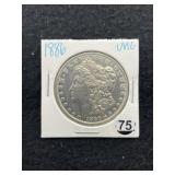 1886 UNC Morgan Silver Dollar Coin