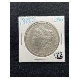 1882 S UNC Morgan Silver Dollar Coin