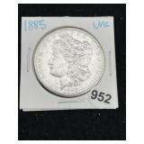1885 UNC Morgan Silver Dollar Coin