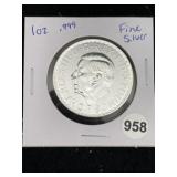 1 Ounce .999 Fine Silver Round Coin