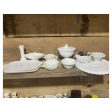 GROUP OF MILK GLASS
