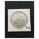 1897 UNC Morgan Silver Dollar Coin