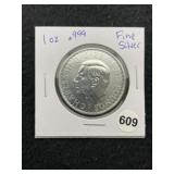 1 Ounce .999 Fine Silver Coin