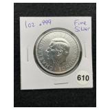 1 Ounce .999 Fine Silver Coin