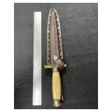 Dagger with Leather Sheath Indian Artifact Arrowhe