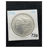 1896 UNC Morgan Silver Dollar Coin