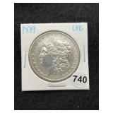 1889 UNC Morgan Silver Dollar Coin