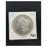 1880 UNC Morgan Silver Dollar Coin