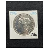 1885 UNC Morgan Silver Dollar Coin