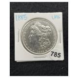1885 UNC Morgan Silver Dollar Coin