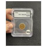 1910 IGC - Genuine 2 & 1/2 Dollar Gold Coin