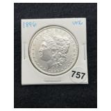 1896 UNC Morgan Silver Dollar Coin