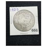 1921 S Morgan Silver Dollar Coin