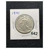 1941 Walking Liberty Half Dollar Silver Coin