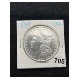 1889 UNC Morgan Silver Dollar Coin