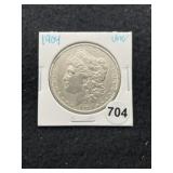 1904 UNC Morgan Silver Dollar Coin