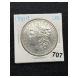 1890 O UNC Morgan Silver Dollar Coin