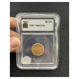 1913 IGC - Genuine 2 & 1/2 Dollar Gold Coin