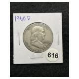 1960 D Franklin Half Dollar Silver Coin