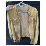 Leather Beaded Jacket Indian Artifact Arrowhead