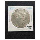 1881 S UNC Morgan Silver Dollar Coin