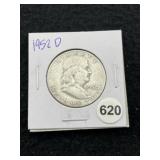 1952 D Franklin Half Dollar Silver Coin