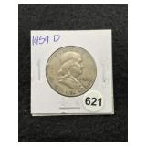 1959 D Franklin Half Dollar Silver Coin